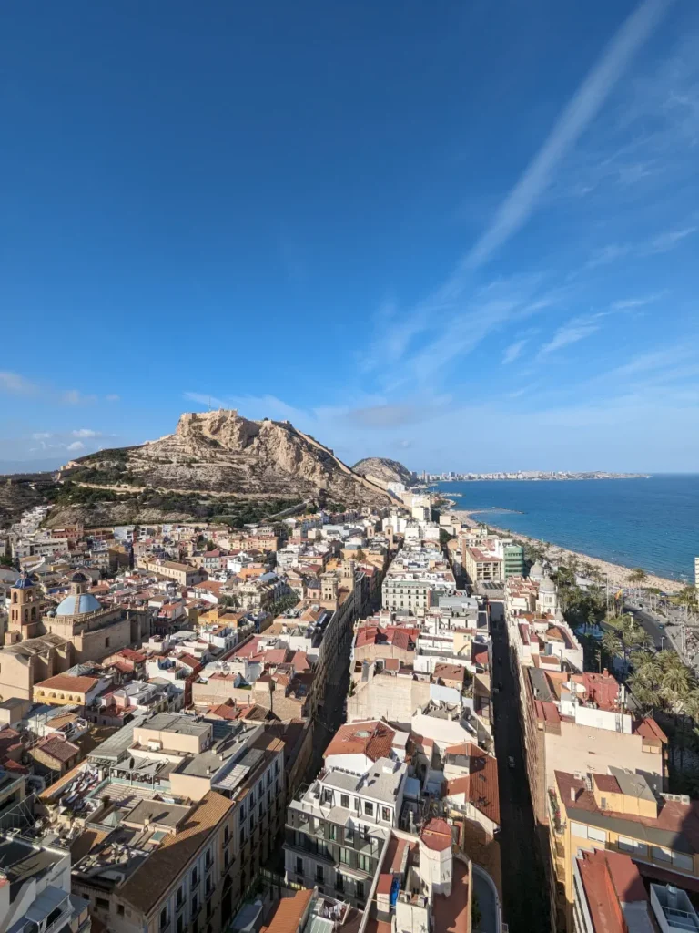 views from convistas restaurant over alicante
