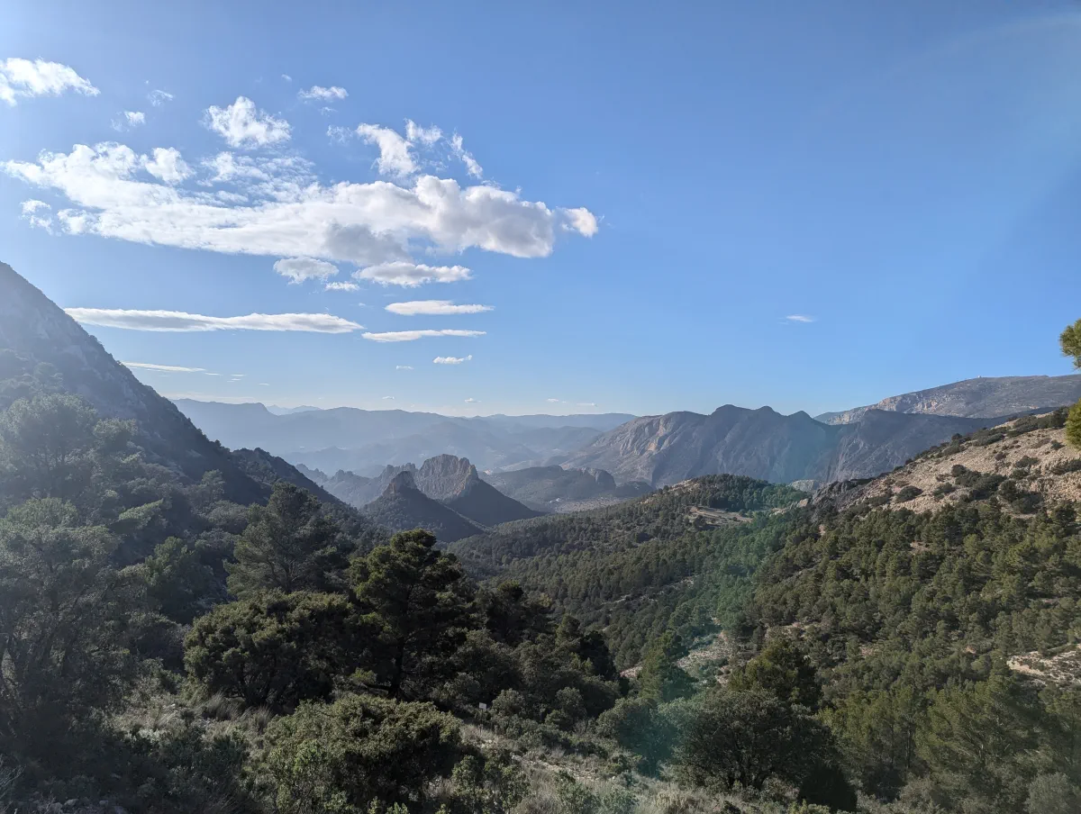 beautiful mountain scenery near Alicante and Benidorm