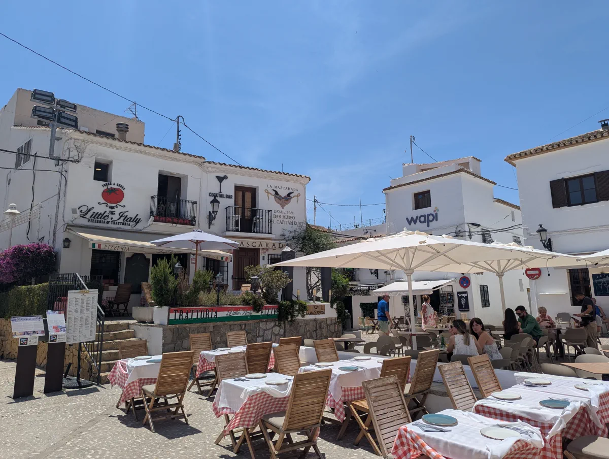 a white restaurant terrace in Altea