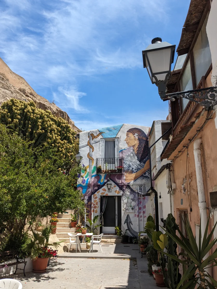 sun shiining on old buildings in santa cruz alicante