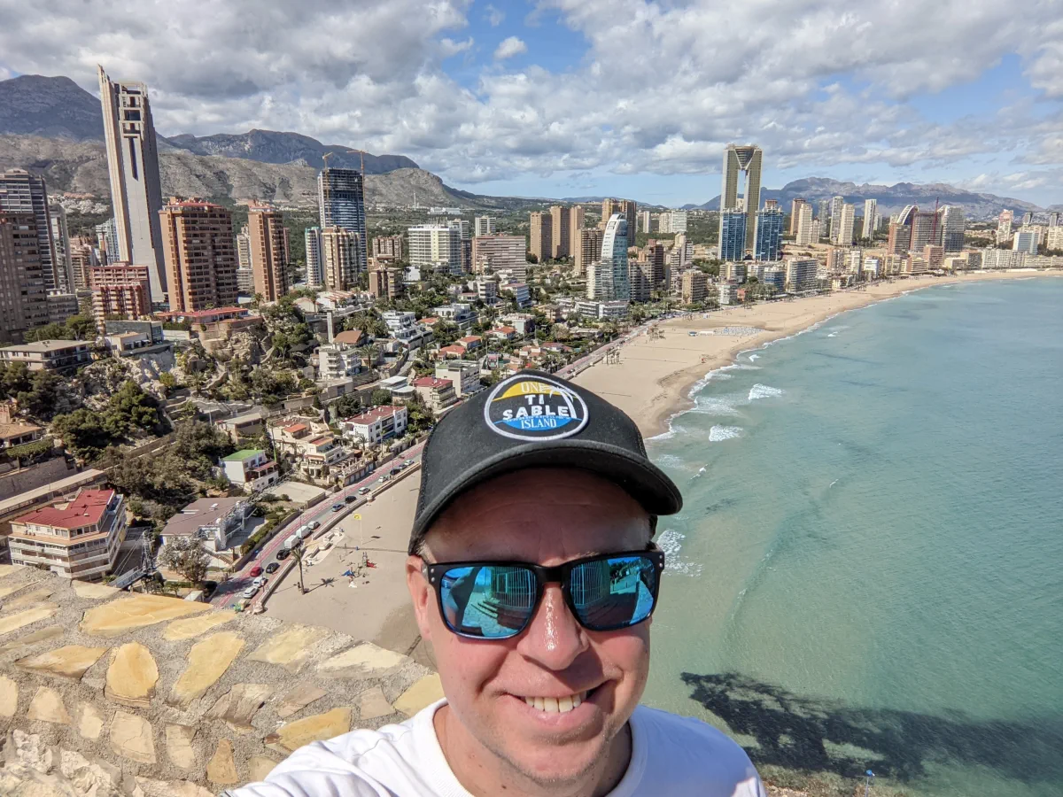 Ville Laukkanen with Benidorm in the background