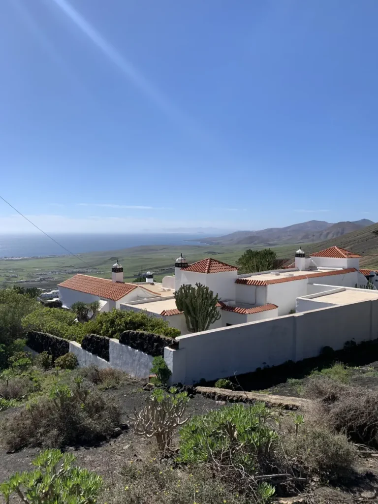 white house on a hill in lanzarote
