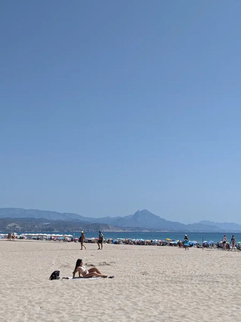 a hot girl in playa san juan alicante