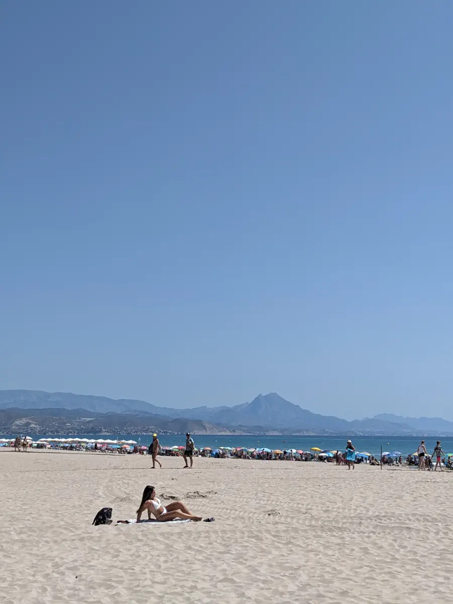a hot girl in playa san juan alicante