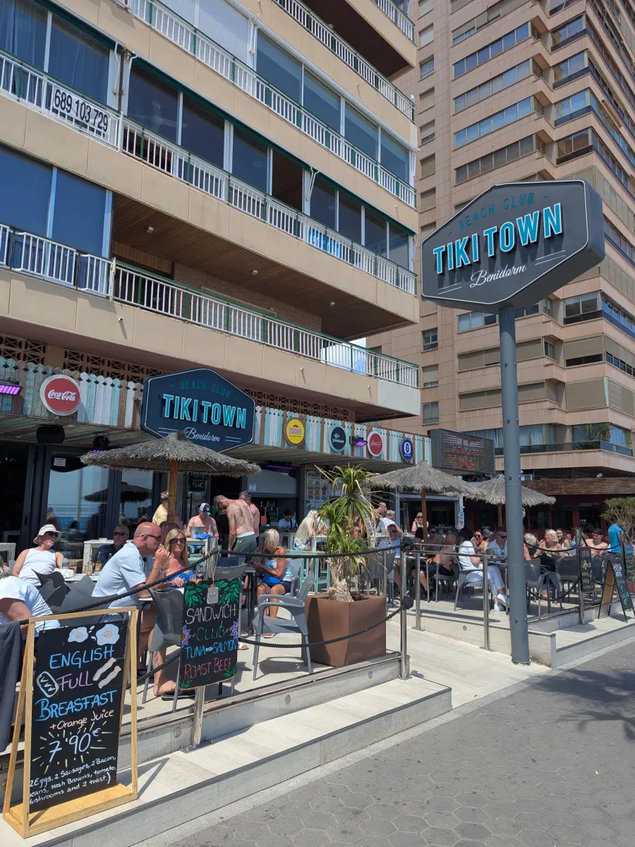 Tikitown bar in the Levante beach boulevard in Benidorm