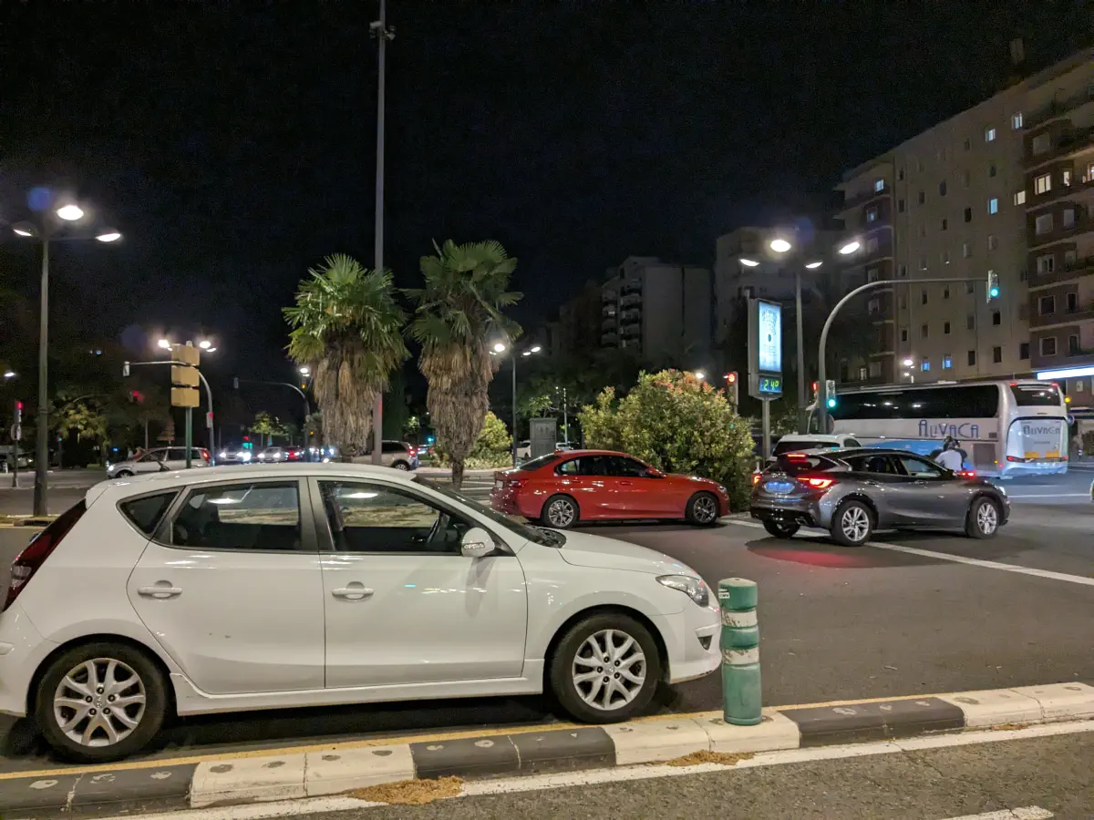 a car parked illegally